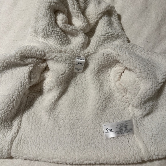 Carter's light Blue and Cream Knitted Baby Jacket with Hood and Ears Sz 9m - Picture 10 of 10